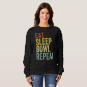 Eet Slaap Bowl Herhaal Bowler Trui (Voorkant volledig)