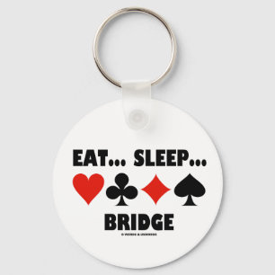 Eet... Slaap... Brug (Bridge Humor Card Suits) Sleutelhanger