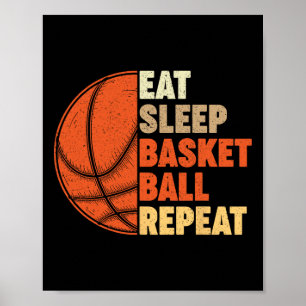 Eet Slaap Bysketbyll Herhaal voor Speler  plezier Poster