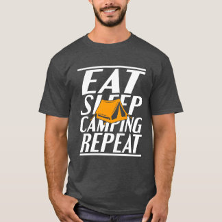 eet slaap camping jongen t-shirt
