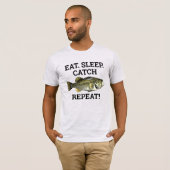 Eet Slaap Catch Largemouth Bass Funny Vist T-shirt (Voorkant volledig)