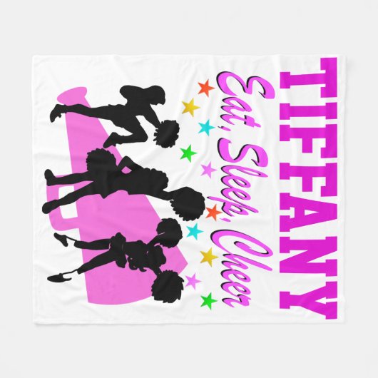 EET SLAAP CHEER GEPERSONALISEERDE FLEECE DEKEN (Voorkant (Horizontaal))