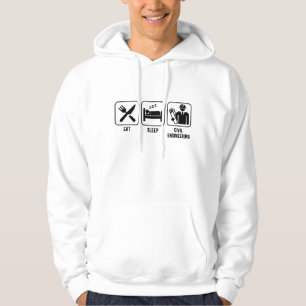 Eet. Slaap. Civiele techniek Hoodie