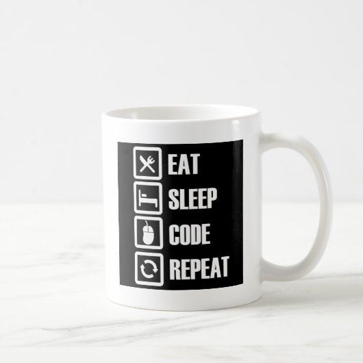-eet-slaap-code-herhaalde koffiemok (Rechts)