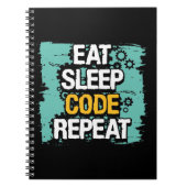 Eet, Slaap, Code herhalen Notitieboek (Voorkant)