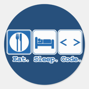 eet slaap code (html) ronde sticker