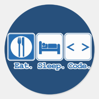 eet slaap code (html) ronde sticker