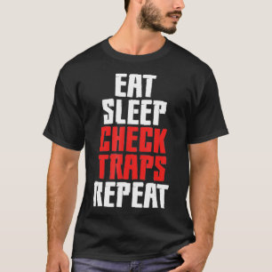 Eet slaap controlevallen Herhaal dierlijke trapper T-shirt