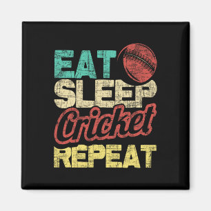 Eet Slaap Cricket Herhaal - Cricketer Tsman Tting Magneet