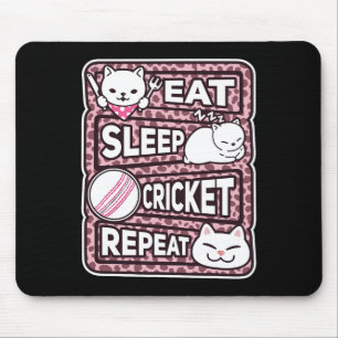 Eet Slaap Cricket Herhaal Jongens Meisje Kinderen Muismat