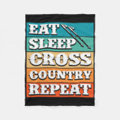 Eet Slaap Cross Country Herhaal Skiër Wintersport Fleece Deken (Voorkant)