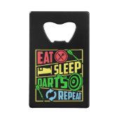 Eet Slaap Darts Herhalen - Dart Speler Kredietkaart Flessenopener (Voorkant)