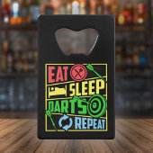 Eet Slaap Darts Herhalen - Dart Speler Kredietkaart Flessenopener
