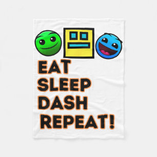 Eet Slaap Dash Herhaal Video Game Geometrie Video  Fleece Deken