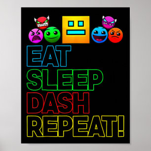 Eet Slaap Dash Herhaal Video Game Geometrie Video  Poster