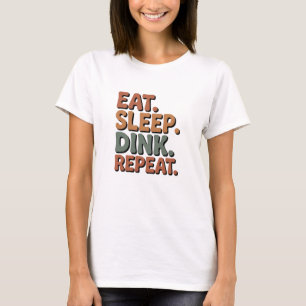 Eet Slaap Dink Herhaal - Grappige Pickleball Retro T-shirt