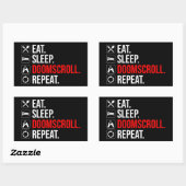 Eet. Slaap. Doomscroll. Herhaal Rechthoekige Sticker (Vel)