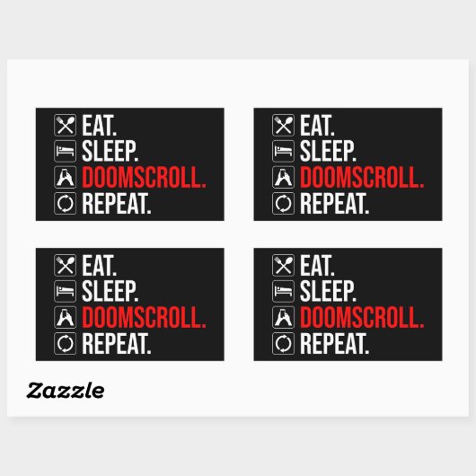Eet. Slaap. Doomscroll. Herhaal Rechthoekige Sticker (Vel)