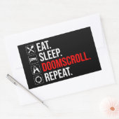Eet. Slaap. Doomscroll. Herhaal Rechthoekige Sticker (Envelop)