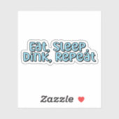 Eet, slaap, drink, herhaal blauwe retro tekst sticker (Vel)