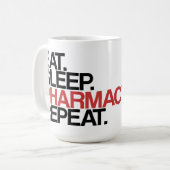 Eet. Slaap. Farmacie. Herhaal. Mok (Voorkant links)