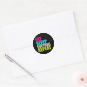 Eet slaap Fastpitch Softball Herhaal grappig Ronde Sticker (Envelop)