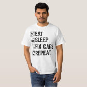 Eet Slaap Fix Auto's Herhaal Mechanic Opa Cool T-shirt (Voorkant volledig)