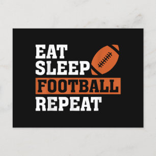 Eet slaap Football Herhaal Geweldige liefde Footba Feestdagenkaart