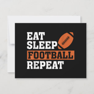 Eet slaap Football Herhaal Geweldige liefde Footba Feestdagenkaart