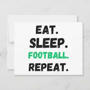 Eet Slaap Football Herhaal Schattige Eet Slaap Foo Feestdagenkaart