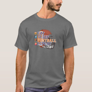 Eet Slaap Football Herhaal T-shirt