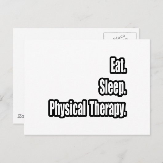 Eet. Slaap. Fysiotherapie. Briefkaart (Voorkant / Achterkant)