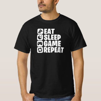 Eet Slaap Game Herhaal Grappige Gamer Citaat T-shirt