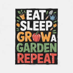 Eet Slaap Groei Een Tuin Herhaal Grappig Gamer Des Fleece Deken