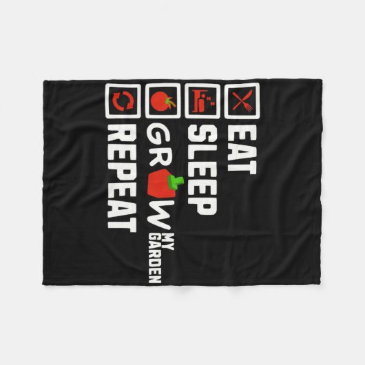 Eet Slaap Groei Mijn Tuin Herhaal Jongens Meisjes Fleece Deken (Voorkant (Horizontaal))