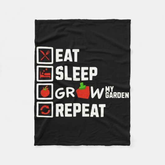 Eet Slaap Groei Mijn Tuin Herhaal Jongens Meisjes Fleece Deken (Voorkant)