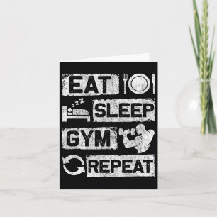 Eet Slaap Gym Herhaal Grappige Sport Bodybuilding Kaart