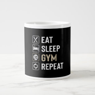 Eet Slaap Gym Herhaal Perfecte Gift Voor Workout L Extra Grote Beker