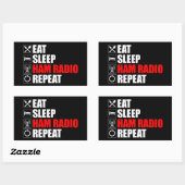 Eet. Slaap. Ham Radio. Herhaal Rechthoekige Sticker (Vel)