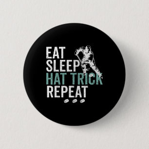 Eet Slaap Hat Trick Herhaal Koel Ijshockey Puck Fa Ronde Button 5,7 Cm