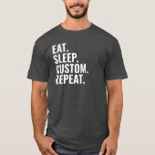 Eet Slaap Herhaal Aangepaste Stad Naam Spel Jumper T-shirt (Voorkant)