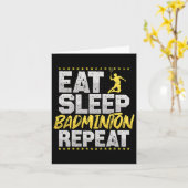 Eet Slaap Herhaal Badminton Hob Kaart (Gele Bloem)