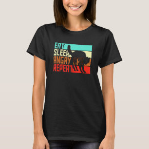  Eet Slaap Herhaal Boze Kat T-shirt