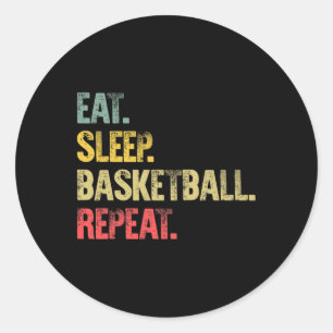 Eet Slaap Herhaal Cadeo Shirt Eet Slaap Skelet Her Ronde Sticker