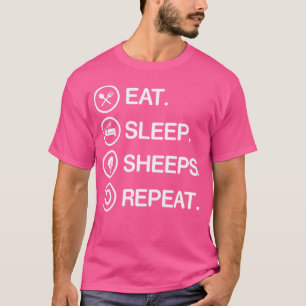 Eet slaap Herhaal Grappige Schapenliefhebber Whisp T-shirt