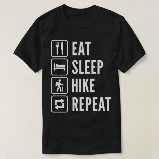 Eet Slaap Hike Herhaal 2 T-shirt (Design voorkant)