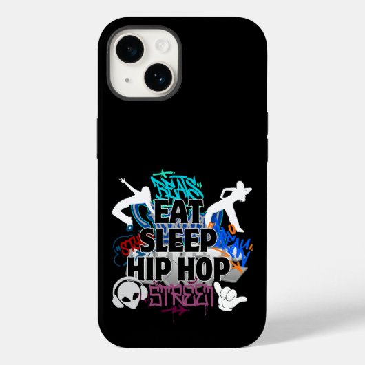 Eet Slaap Hiphop.w Zwart BG Case-Mate iPhone Case (Achterkant)