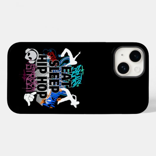 Eet Slaap Hiphop.w Zwart BG Case-Mate iPhone Case (Achterkant (horizontaal))