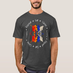 Eet Slaap Hockey Herhaal Artful Kleurrijke Hockey  T-shirt