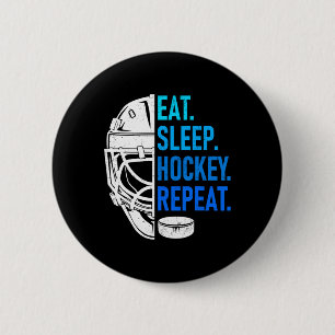 Eet Slaap Hockey Herhaal Atleten's Enthousiasten W Ronde Button 5,7 Cm